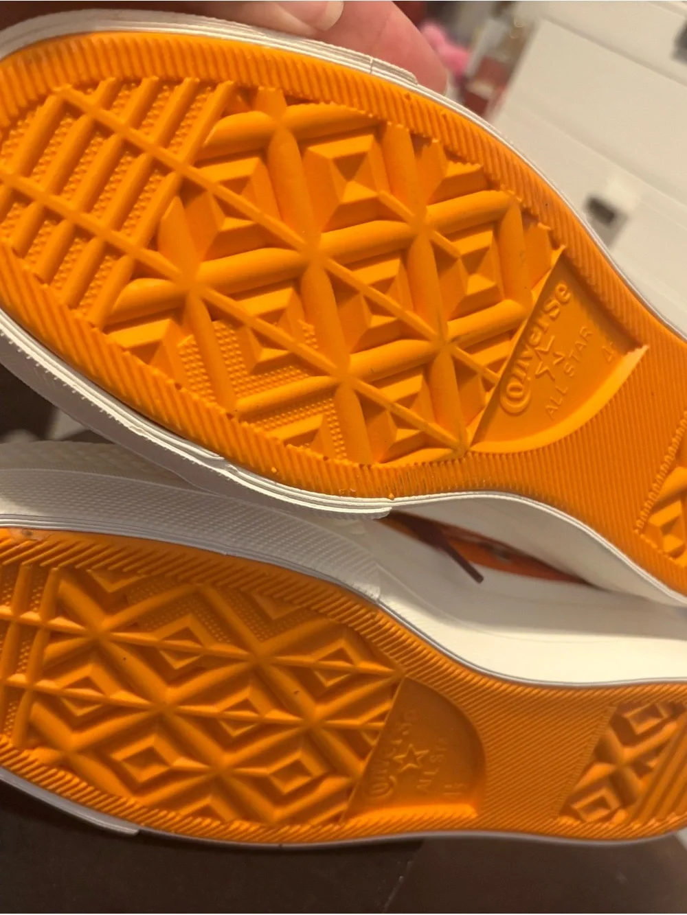 Women’s Gradient High-Top Canvas Sneakers in Yellow-Orange with Burgundy Laces